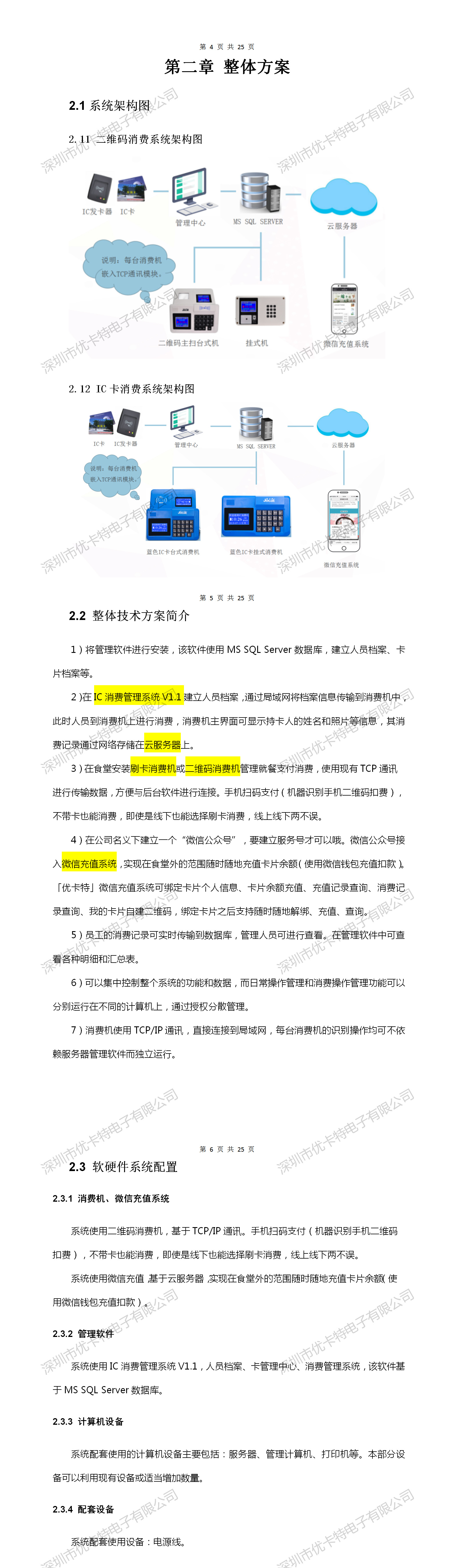 優卡特微信充值消費系統技術解決方案系統架構圖